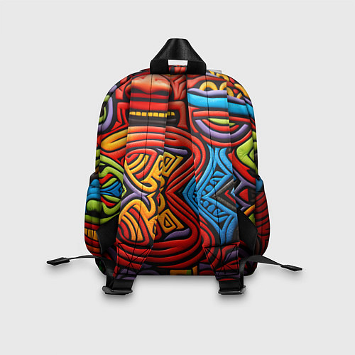 Детский рюкзак Разноцветный узор в стиле абстракционизм / 3D-принт – фото 2