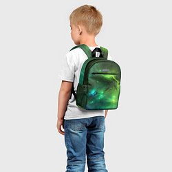 Детский рюкзак Бескрайний космос зелёный, цвет: 3D-принт — фото 2