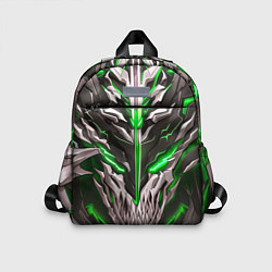 Детский рюкзак Зелёный неоновый кибер демон, цвет: 3D-принт