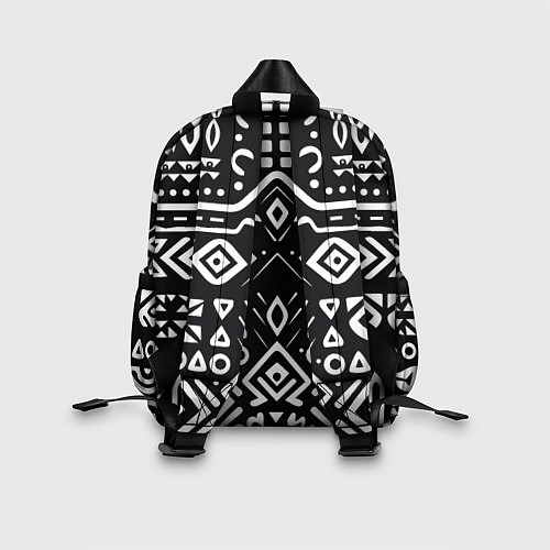 Детский рюкзак Черно-белый абстрактный паттерн / 3D-принт – фото 2