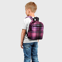 Детский рюкзак Фиолетовая шотландская клетка, цвет: 3D-принт — фото 2