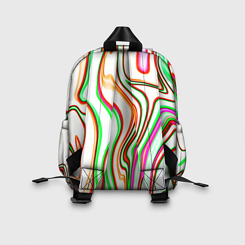 Детский рюкзак Разноцветные волнистые линии абстракция / 3D-принт – фото 2