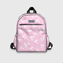 Детский рюкзак Барби: белые сердца на розовом паттерн