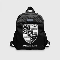 Детский рюкзак Porsche speed на темном фоне со следами шин, цвет: 3D-принт