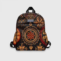 Детский рюкзак Орнамент в славянском стиле на тёмном фоне, цвет: 3D-принт