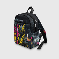 Детский рюкзак Киборг с желтыми вставками, цвет: 3D-принт — фото 2