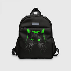 Детский рюкзак Черный кот в зеленом свечении