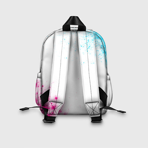 Детский рюкзак Ghost of Tsushima neon gradient style вертикально / 3D-принт – фото 2