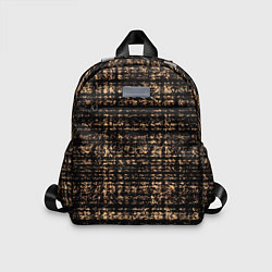 Детский рюкзак Имитация ткани чёрно-бежевый, цвет: 3D-принт