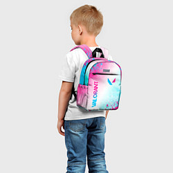 Детский рюкзак Valorant neon gradient style вертикально, цвет: 3D-принт — фото 2