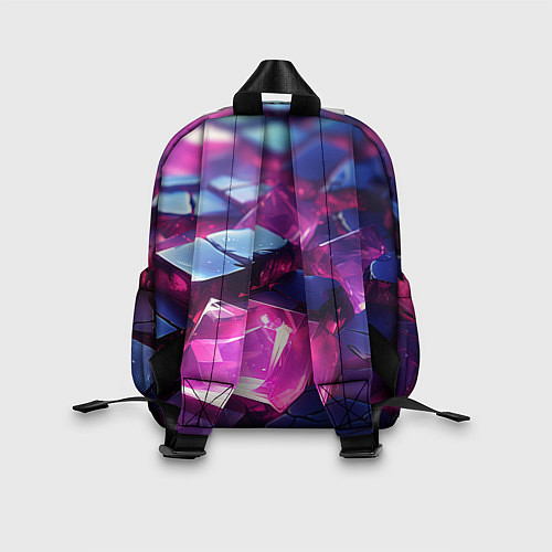 Детский рюкзак Фиолетовые прозрачные кубики / 3D-принт – фото 2