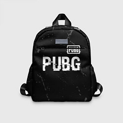 Детский рюкзак PUBG glitch на темном фоне посередине, цвет: 3D-принт