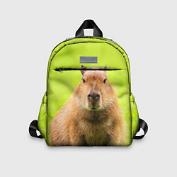 Детский рюкзак Capybara on green grass, цвет: 3D-принт