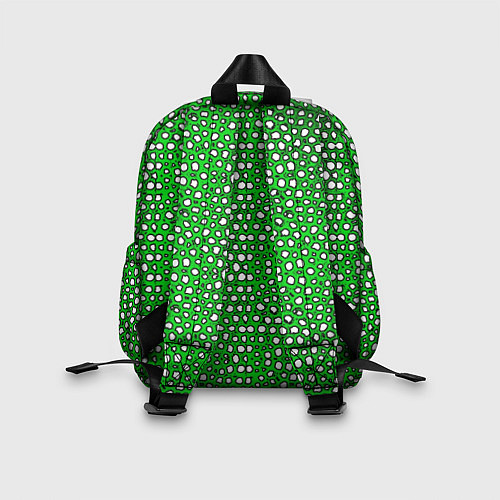 Детский рюкзак Белые пузырьки на зелёном фоне / 3D-принт – фото 2