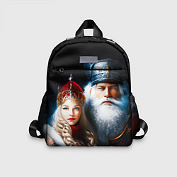 Детский рюкзак Дед Мороз и Снегурочка в русских нарядах, цвет: 3D-принт