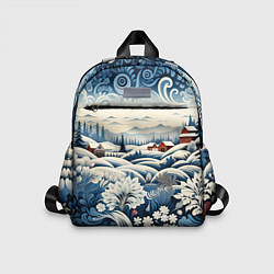 Детский рюкзак Зимний лес новогодний узор, цвет: 3D-принт