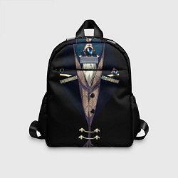 Детский рюкзак Фрак тёмный с цепочками и брошью, цвет: 3D-принт