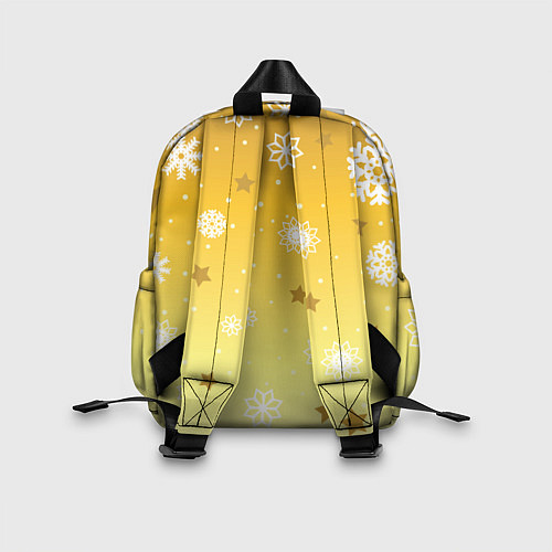 Детский рюкзак Снежинки и звезды на желтом / 3D-принт – фото 2
