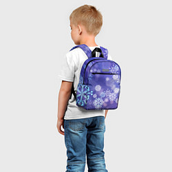 Детский рюкзак Крупные снежинки на фиолетовом, цвет: 3D-принт — фото 2
