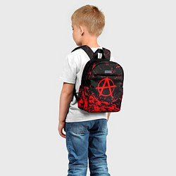 Детский рюкзак Анархия красные абстрактные краски, цвет: 3D-принт — фото 2