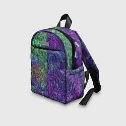 Детский рюкзак Вьющийся узор фиолетовый и зелёный, цвет: 3D-принт — фото 2