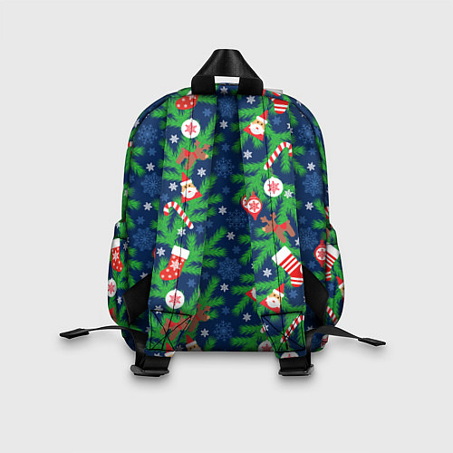 Детский рюкзак Новогодние игрушки на ёлке / 3D-принт – фото 2