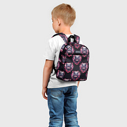 Детский рюкзак Паттерн с волками и сердечками, цвет: 3D-принт — фото 2