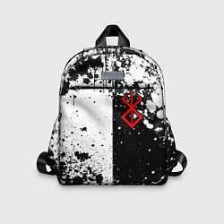 Детский рюкзак Берсерк знак жертвы - черно-белые брызги, цвет: 3D-принт