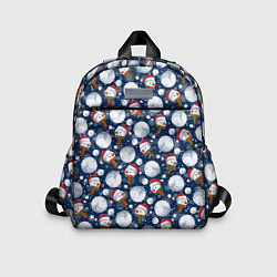 Детский рюкзак Весёлые снеговики - паттерн, цвет: 3D-принт