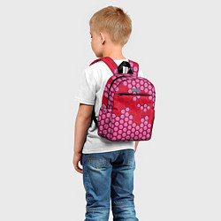 Детский рюкзак Красная энерго-броня из шестиугольников, цвет: 3D-принт — фото 2