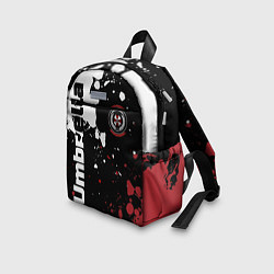Детский рюкзак Umbrella Security на спортивном красно бело чёрном, цвет: 3D-принт — фото 2