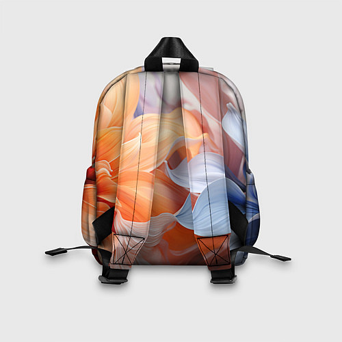 Детский рюкзак Голубой и оранжевый цветок / 3D-принт – фото 2