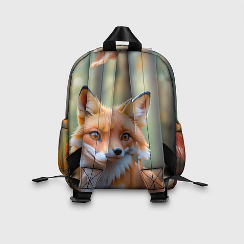 Детский рюкзак Портрет лисы в осеннем лесу / 3D-принт – фото 2