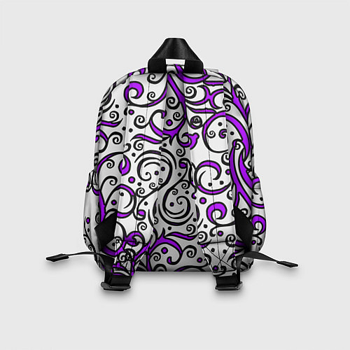 Детский рюкзак Фиолетовые кружевные узоры / 3D-принт – фото 2