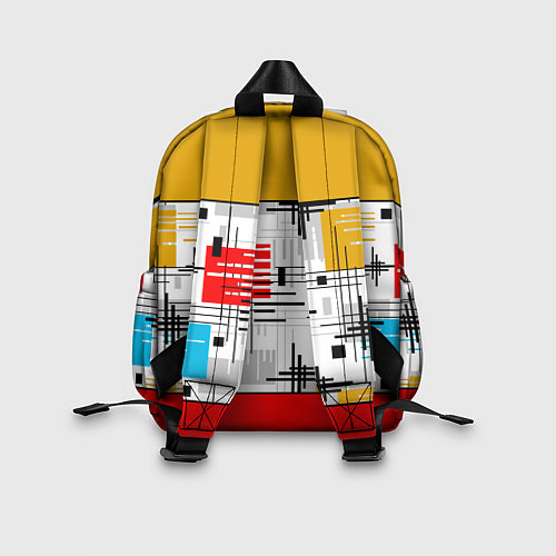 Детский рюкзак Узор красного горчичного цвета / 3D-принт – фото 2