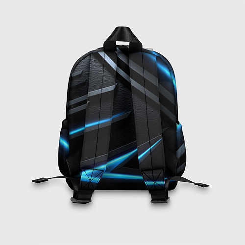 Детский рюкзак Черный и синий фон с абстракцией / 3D-принт – фото 2
