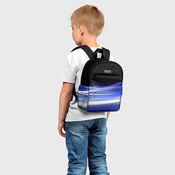 Детский рюкзак Синие волны на черном, цвет: 3D-принт — фото 2