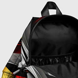 Детский рюкзак Металлические красные и белые полосы, цвет: 3D-принт — фото 2