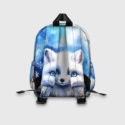 Детский рюкзак Портрет мультяшного песца акварель / 3D-принт – фото 2