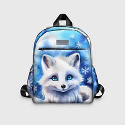 Детский рюкзак Портрет мультяшного песца акварель