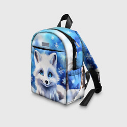 Детский рюкзак Портрет мультяшного песца акварель, цвет: 3D-принт — фото 2