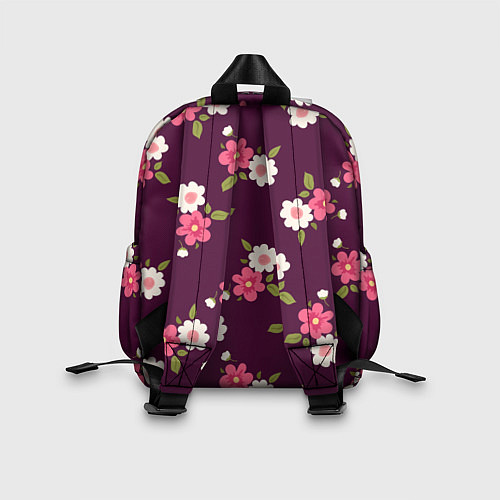 Детский рюкзак Цветочный паттерн в розовых оттенках / 3D-принт – фото 2
