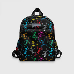 Детский рюкзак Разноцветные танцующие скелетики, цвет: 3D-принт
