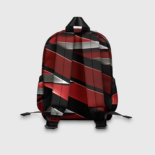 Детский рюкзак Красная металическая абстракция / 3D-принт – фото 2