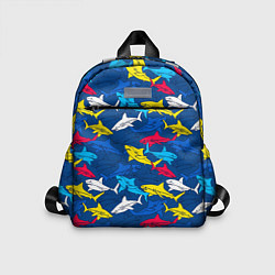 Детский рюкзак Разноцветные акулы на глубине