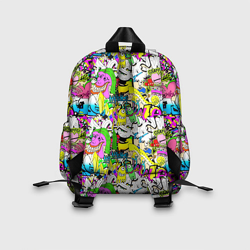 Детский рюкзак Цветное граффити / 3D-принт – фото 2