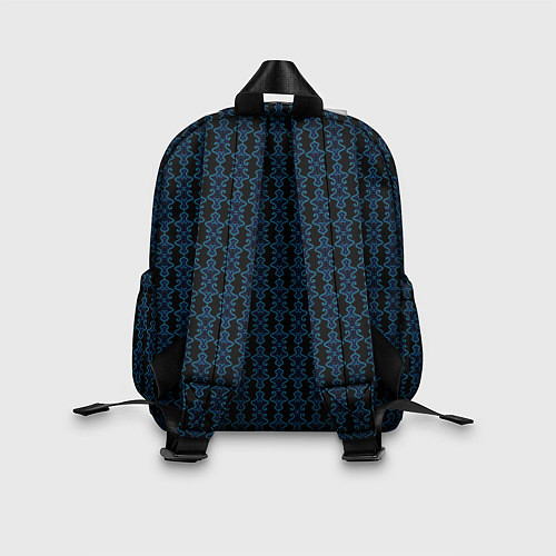 Детский рюкзак Узоры чёрно-синий паттерн / 3D-принт – фото 2