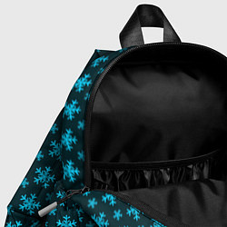 Детский рюкзак Паттерн снежинки тёмно-бирюзовый, цвет: 3D-принт — фото 2