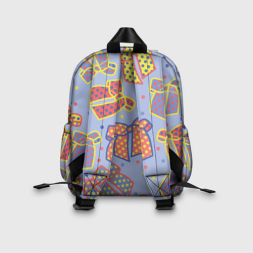 Детский рюкзак Узор с яркими разноцветными бантами в горошек / 3D-принт – фото 2