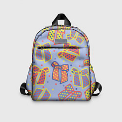 Детский рюкзак Узор с яркими разноцветными бантами в горошек